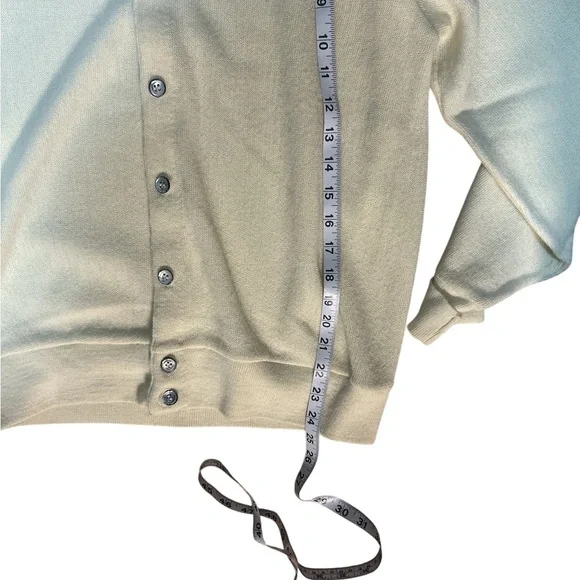 Vintage Lacoste Cream Knit Cardigan Men’s M USA Made Unisex Preppy 80’s - Picture 6 of 7